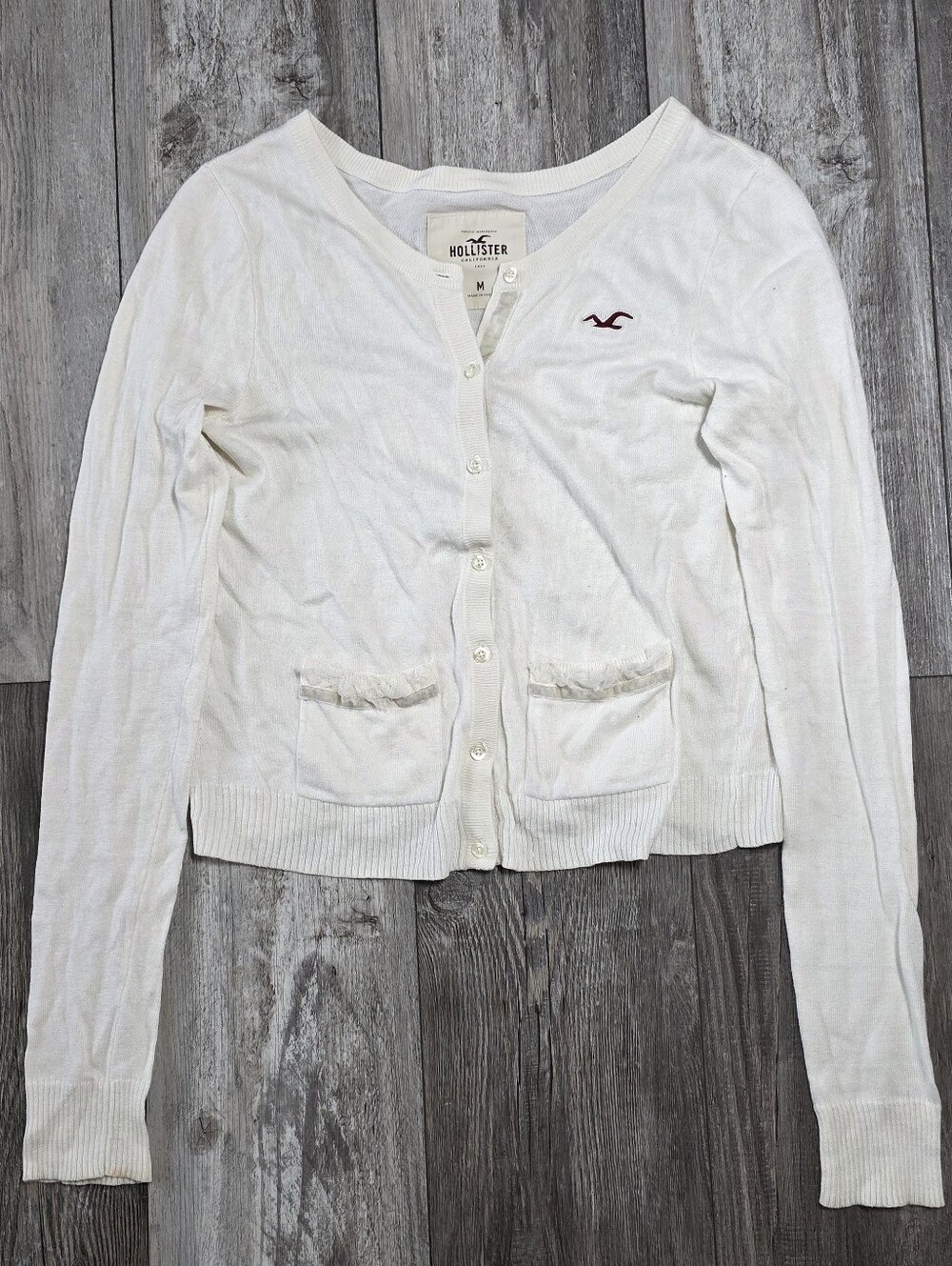 Hollister Women's Y2K Lightweight Longsleeve Button-down Cardigan Sz XS *READ